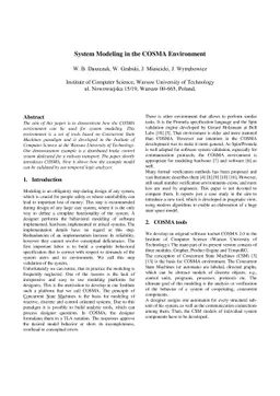 System Modeling in the COSMA Environment