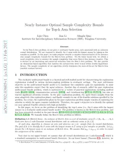 Nearly Instance Optimal Sample Complexity Bounds for Top-k Arm Selection