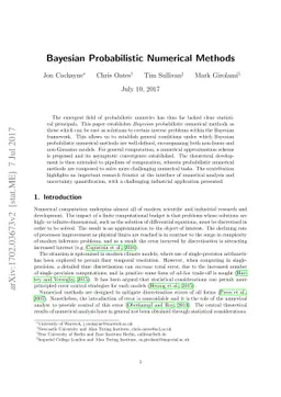 Bayesian Probabilistic Numerical Methods