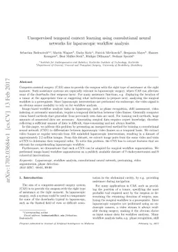 Unsupervised temporal context learning using convolutional neural
  networks for laparoscopic workflow analysis