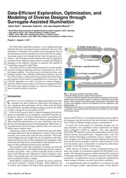 Data-Efficient Exploration, Optimization, and Modeling of Diverse
  Designs through Surrogate-Assisted Illumination