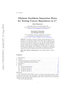 Minimax Euclidean Separation Rates for Testing Convex Hypotheses in
  $\mathbb{R}^d$