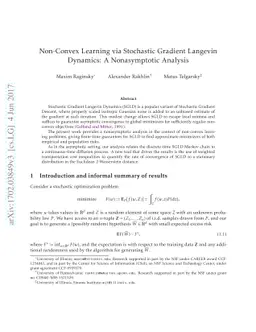 Non-convex learning via Stochastic Gradient Langevin Dynamics: a
  nonasymptotic analysis