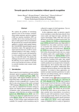 Towards speech-to-text translation without speech recognition