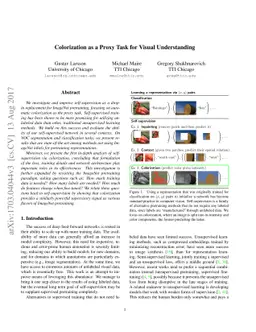 Colorization as a Proxy Task for Visual Understanding