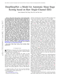DeepSleepNet: a Model for Automatic Sleep Stage Scoring based on Raw
  Single-Channel EEG