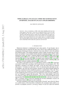 Think globally, fit locally under the Manifold Setup: Asymptotic
  Analysis of Locally Linear Embedding