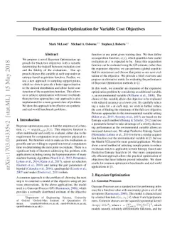 Practical Bayesian Optimization for Variable Cost Objectives