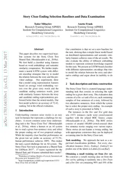 Story Cloze Ending Selection Baselines and Data Examination
