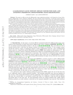 A Lagrangian Gauss-Newton-Krylov Solver for Mass- and
  Intensity-Preserving Diffeomorphic Image Registration