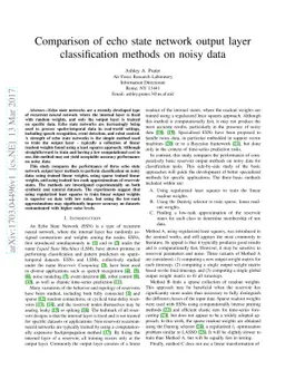 Comparison of echo state network output layer classification methods on
  noisy data