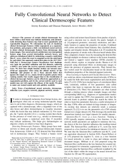 Fully Convolutional Neural Networks to Detect Clinical Dermoscopic
  Features