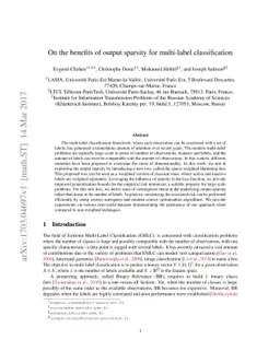 On the benefits of output sparsity for multi-label classification