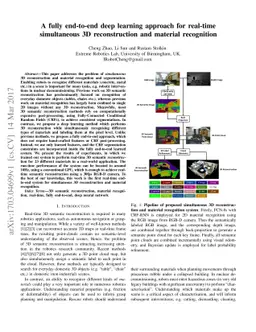 A fully end-to-end deep learning approach for real-time simultaneous 3D
  reconstruction and material recognition