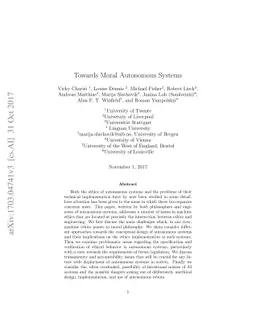 Towards Moral Autonomous Systems