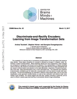 Discriminate-and-Rectify Encoders: Learning from Image Transformation
  Sets