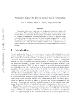 Matched bipartite block model with covariates