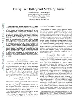 Tuning Free Orthogonal Matching Pursuit