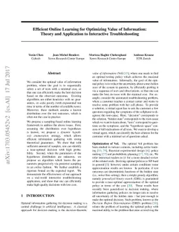 Efficient Online Learning for Optimizing Value of Information: Theory
  and Application to Interactive Troubleshooting