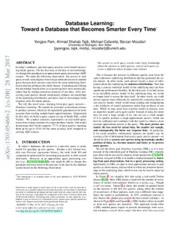 Database Learning: Toward a Database that Becomes Smarter Every Time