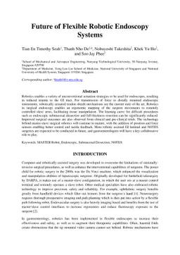 Future of Flexible Robotic Endoscopy Systems
