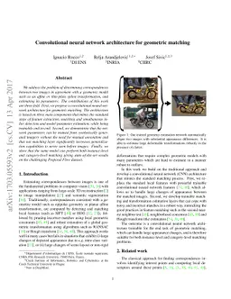 Convolutional neural network architecture for geometric matching