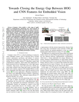 Towards Closing the Energy Gap Between HOG and CNN Features for Embedded
  Vision