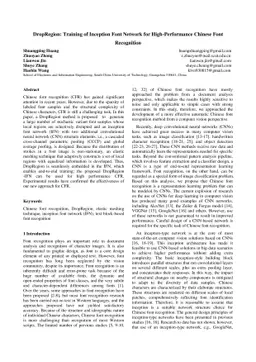 DropRegion Training of Inception Font Network for High-Performance
  Chinese Font Recognition