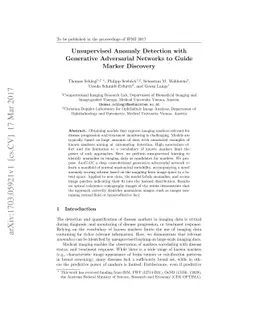 Unsupervised Anomaly Detection with Generative Adversarial Networks to
  Guide Marker Discovery