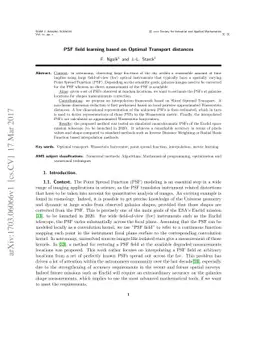 PSF field learning based on Optimal Transport Distances