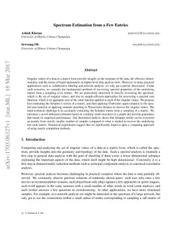 Spectrum Estimation from a Few Entries