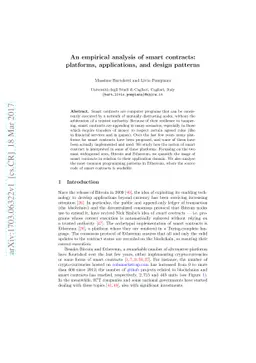 An empirical analysis of smart contracts: platforms, applications, and
  design patterns