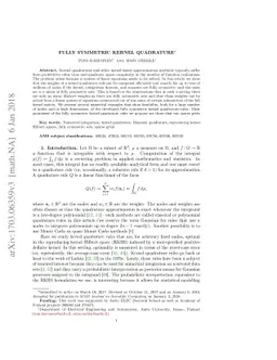 Fully symmetric kernel quadrature
