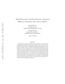 Multi-Timescale, Gradient Descent, Temporal Difference Learning with
  Linear Options