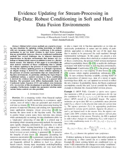 Evidence Updating for Stream-Processing in Big-Data: Robust Conditioning
  in Soft and Hard Fusion Environments