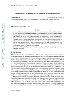 On the effect of pooling on the geometry of representations