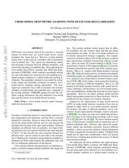 Cross-modal Deep Metric Learning with Multi-task Regularization