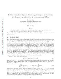 Robust estimation of parameters in logistic regression via solving the
  Cramer-von Mises type L2 optimization problem