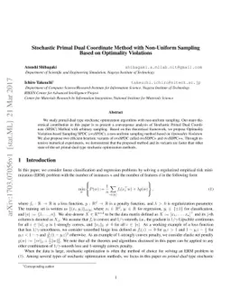 Stochastic Primal Dual Coordinate Method with Non-Uniform Sampling Based
  on Optimality Violations