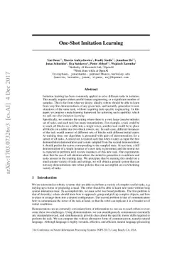 One-Shot Imitation Learning