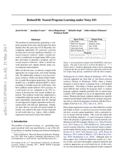RobustFill: Neural Program Learning under Noisy I/O