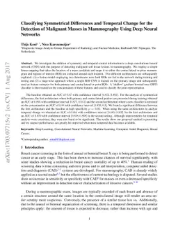 Classifying Symmetrical Differences and Temporal Change in Mammography
  Using Deep Neural Networks