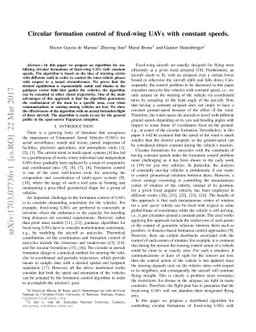 Circular formation control of fixed-wing UAVs with constant speeds