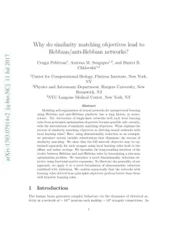 Why do similarity matching objectives lead to Hebbian/anti-Hebbian
  networks?