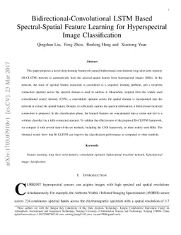 Bidirectional-Convolutional LSTM Based Spectral-Spatial Feature Learning
  for Hyperspectral Image Classification