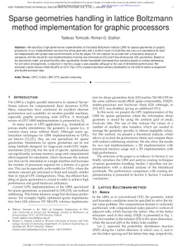 Sparse geometries handling in lattice-Boltzmann method implementation
  for graphic processors