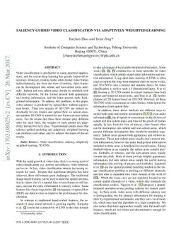 Saliency-guided video classification via adaptively weighted learning