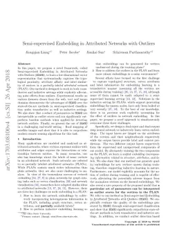 Semi-supervised Embedding in Attributed Networks with Outliers
