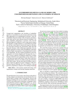 An embedded segmental K-means model for unsupervised segmentation and
  clustering of speech