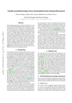 Visually grounded learning of keyword prediction from untranscribed
  speech